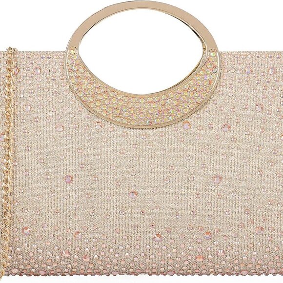 Dexmay Rhinestone Clutch Handbag with Crystal Handle for Wedding Party Elegant C - Picture 2 of 7